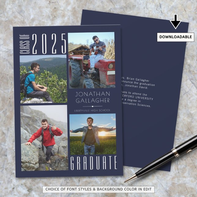 Studenten 4 Foton, marinblå eller Färg Meddelande (Skapare uppladdad)