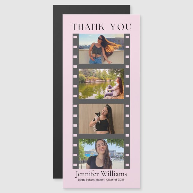 studenten 4-foton tack vare rosa magnet (Fram/baksida)