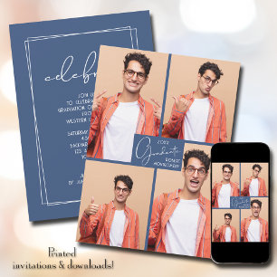 Studenten 4 Photo Collage Party Inbjudningar
