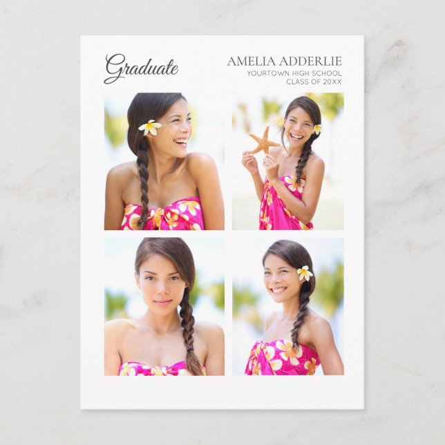 Studenten 4 Vit inbjudan till fotoannonsering (Framsida)