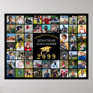 Studenten 54, svart Guld-sockel för fotokollage Poster