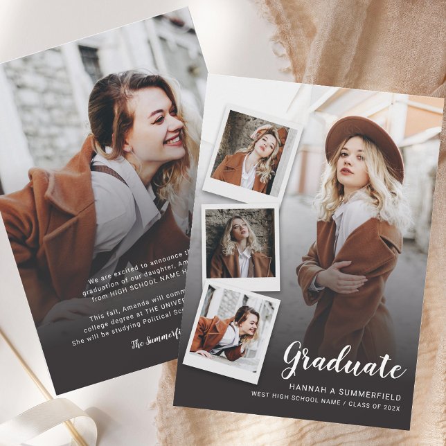 Studenten 5 Foton Modern Grad 2025 Meddelande (Graduation 5 Photos Modern Grad 2025 Announcement)