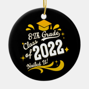 Studenten 8:e Klass-klassen 2022 Nöjde det Julgransprydnad Keramik
