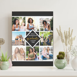 Studenten 8 Photo Collage Black och Guld Anpassnin Canvastryck