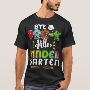 Studenten Adjö före K Hej Kindergarten Tillbaka ti T Shirt