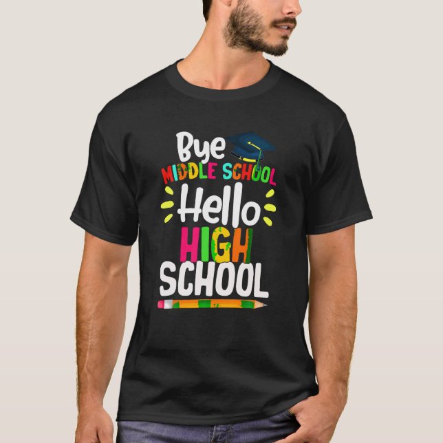 Studenten Adjö Mitten skolans Hej i  T Shirt (Framsida)