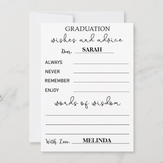 Studenten Advice-kort för Studenter Invit Inbjudningar (Framsida)