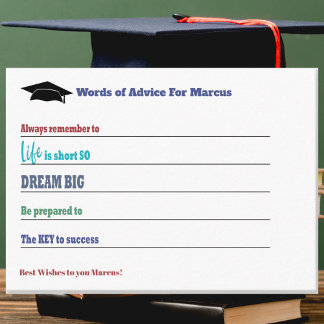 Studenten Advice Wisdom Best Önskemål Grad Party Rådkort