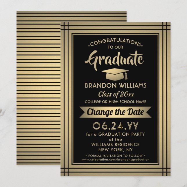 Studenten Ändra datum för uppskjutning av Svarta G Spara Datumet (Fram/baksida)