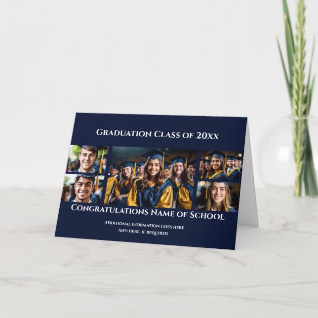 Studenten anpassningsbar 5 fotokollage med textdia kort (Framsida)