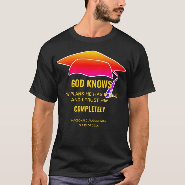 STUDENTEN Anpassningsbar GOD VET PLANERNA JER 29:1 T Shirt (Framsida)