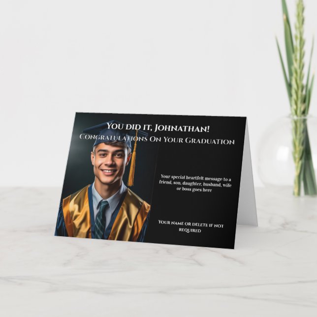 Studenten anpassningsbar lodrät färg fotograd part kort (Framsida)