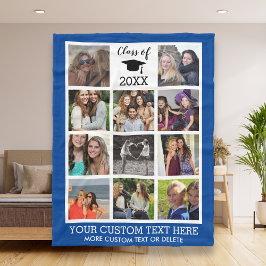 Studenten Anpassningsbar Photo Collage Blue Fleecefilt