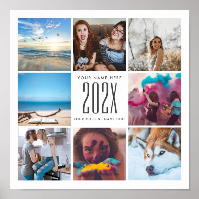 Studenten Anpassningsbar Photo Collage Gift Poster (Framsidan)