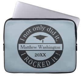 Studenten, användarnamn och laptop sleeve