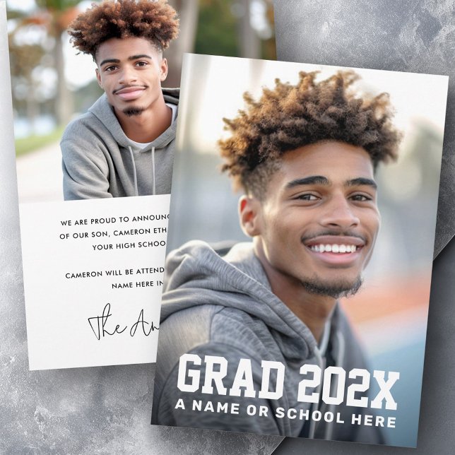 Studenten, årfoto student meddelande (Graduation grad year photo graduate announcement)