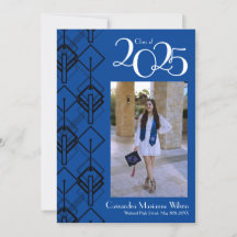 Studenten Art Deco Black Blue-meddelande