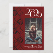 Studenten Art Deco Black Burgundy-meddelande