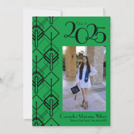 Studenten Art Deco Black Red Notice Inbjudningar