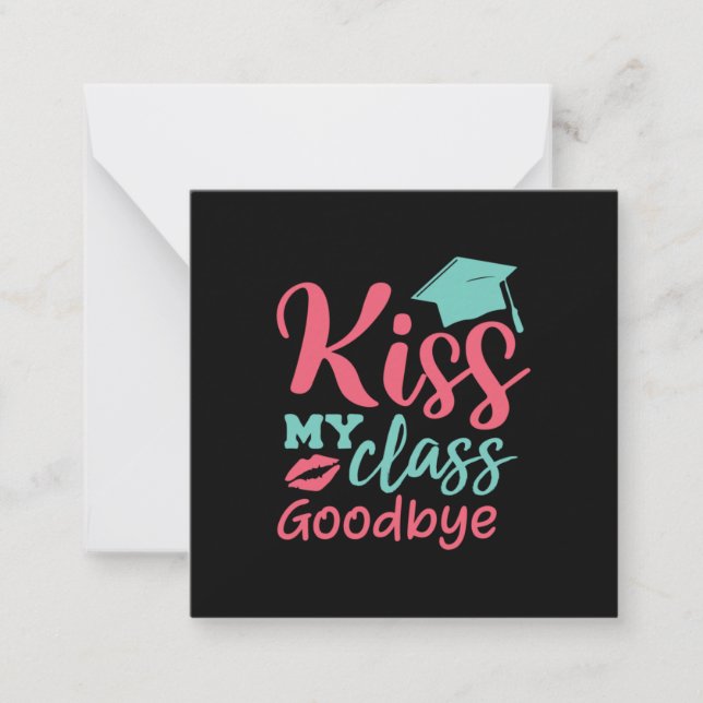 Studenten Art | Kyss min klass Adjö Anteckningskort (Framsida)