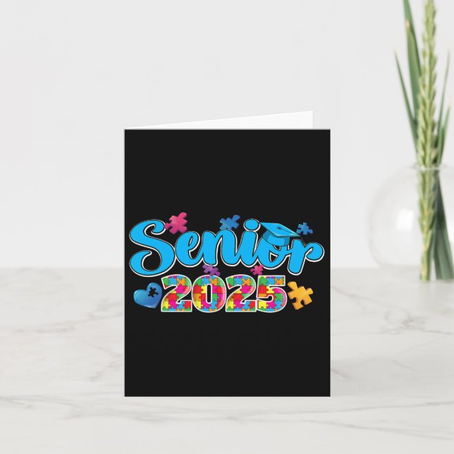 Studenten Autistic Student Senior 2025 Autism Awa Kort (Framsida)