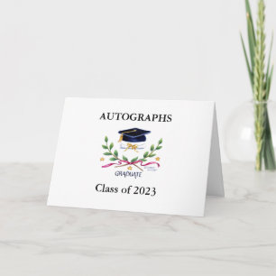 Studenten-autografier Namnteckning nyckellkort Kort