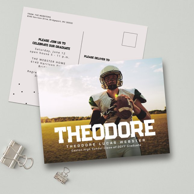 Studenten aviserar en fotoidrottsman vykort (Skapare uppladdad)