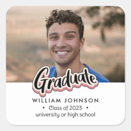 Studenten aviseringsklass 2023 fyrkantigt klistermärke