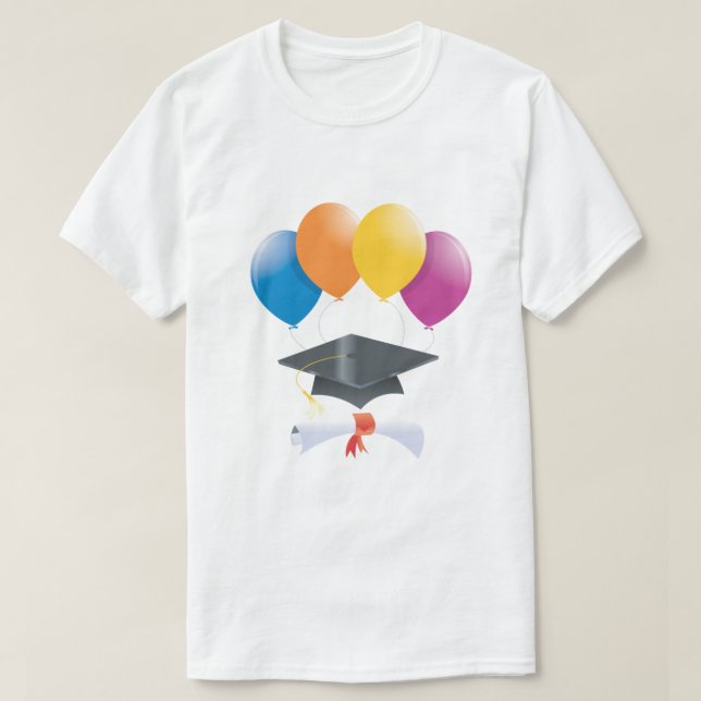 Studenten Balloons Student Cap Diploma T-Shirt (Design framsida)