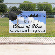 Studenten-banderollskylt med stor Personlig Blå hi