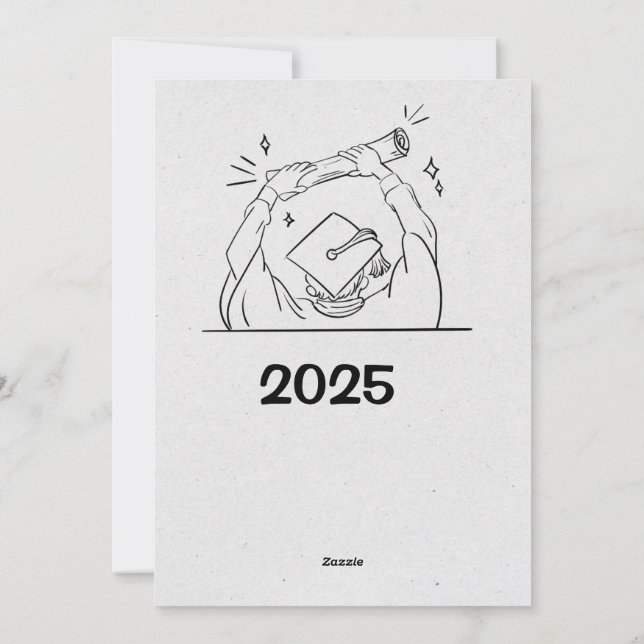 Studenten Bash - Elegant Anpassningsbar Inbjudan (Baksida)