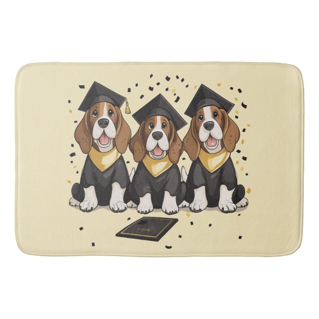 Studenten Basset Hound Hundar Badrumsmatta (Framsidan)