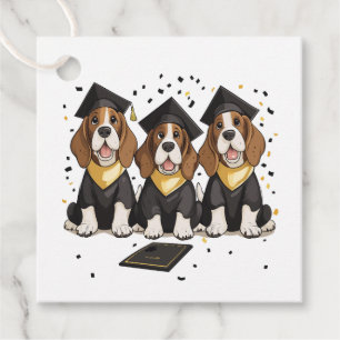 Studenten Basset Hound Hundar Gåvor Etiketter