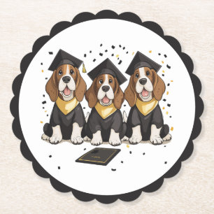 Studenten Basset Hound Hundar Underlägg Papper