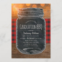 Studenten BBQ Party Rustic Chalkboard Mason Burk