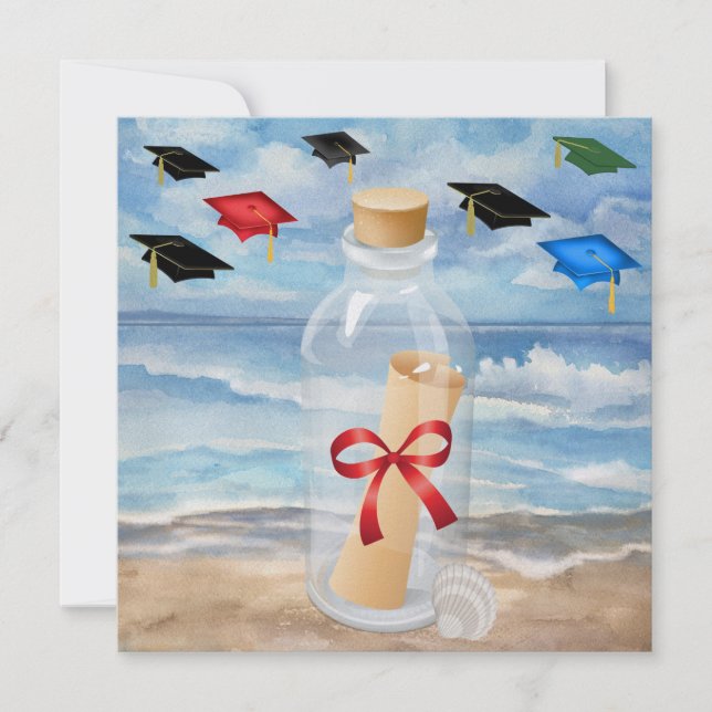 Studenten - "Beach Call in a Flaska" - SRF Inbjudningar (Framsida)