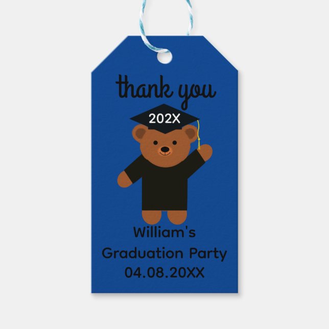 Studenten Bear #2 Gift-Märkre Presentetikett (Framsidan)