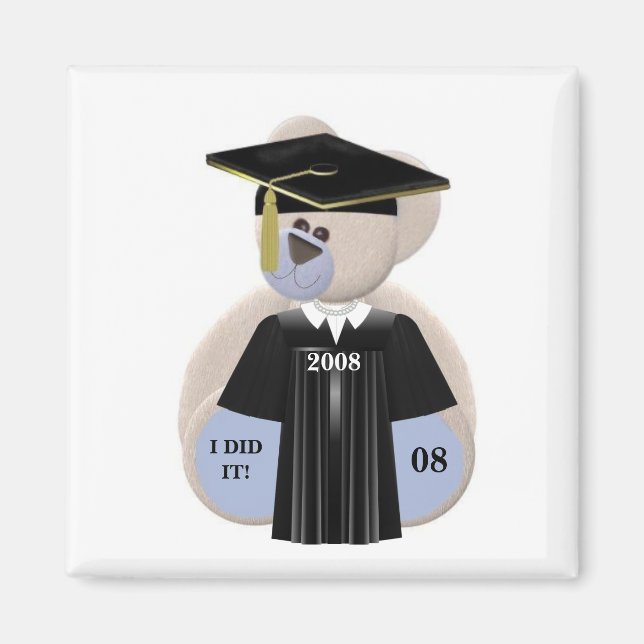 Studenten-Bear, jag gjorde det! Magnet (Framsidan)