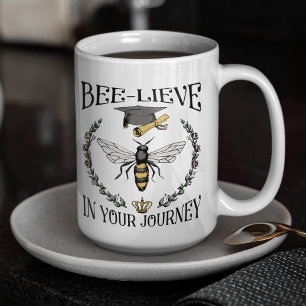 Studenten Bee-lieve i din journey Bee Grad Kaffemugg