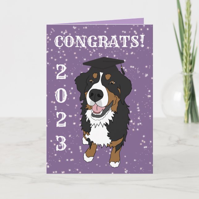 Studenten Bernese Mountain Hund Card Kort (Framsida)