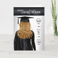 Studenten Black Cap och Gown Long Blonde Hair