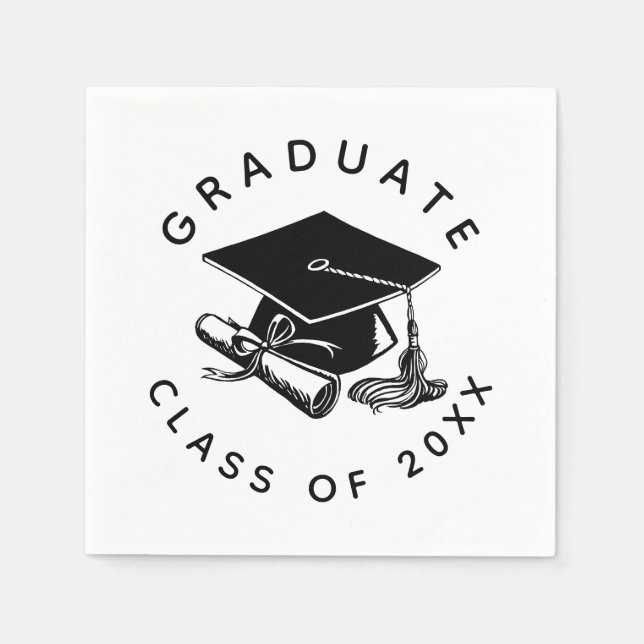 Studenten Black Grad Cap Diploma Class of 2023 Pappersservett (Framsidan)