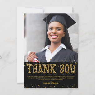 Studenten Black & Guld Glitter TACK Kort