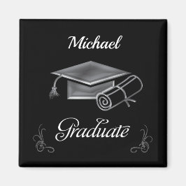 Studenten Black & Silver, Cap & Diploma Magnet
