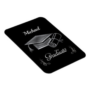 Studenten Black & Silver, Cap & Diploma Magnet