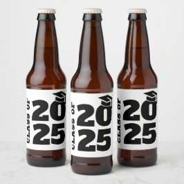 Studenten Black Tassel Cap Ölflaska Etikett