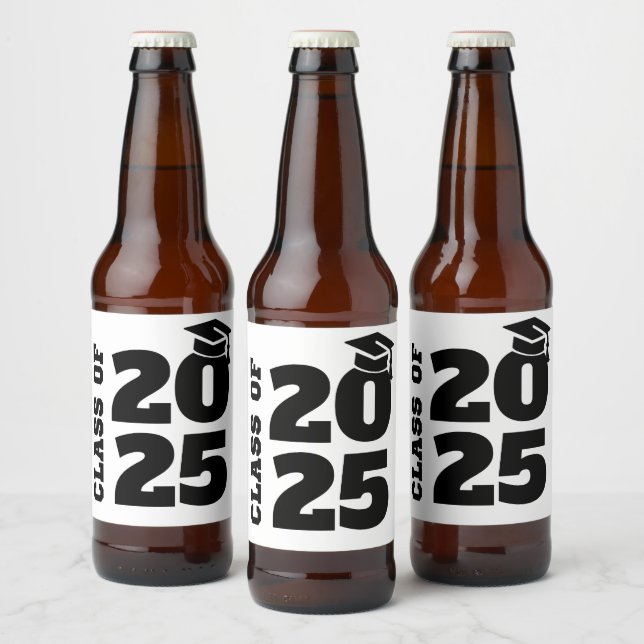 Studenten Black Tassel Cap Ölflaska Etikett (Flaskor)