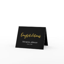 Studenten Black White Guld Grattis Namn