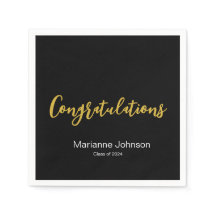 Studenten Black White Guld Grattis Namn