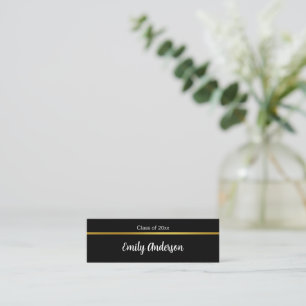 Studenten Black White och Guld Student Namn Card Mini Visitkort
